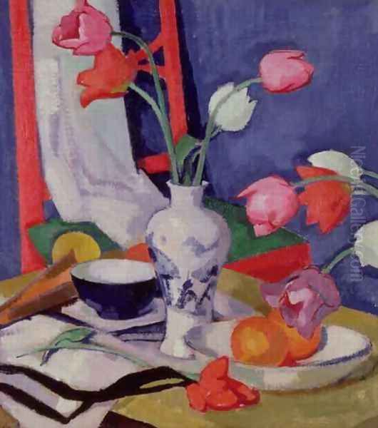 Tulips and Fruit, c.1919 2 Oil Painting by Samuel John Peploe