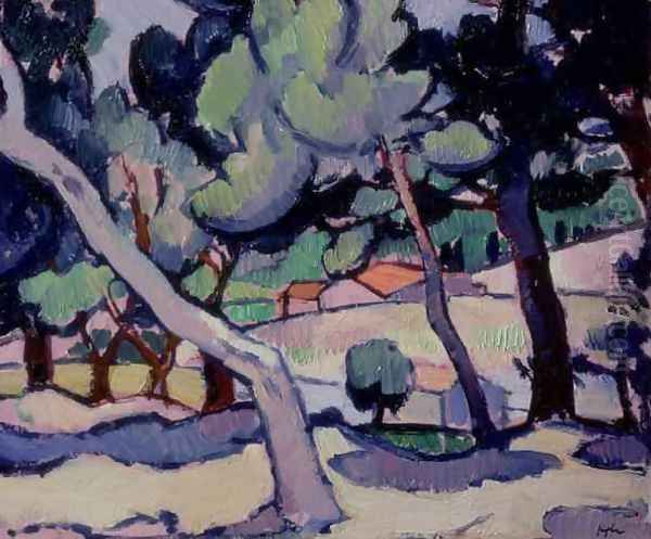 Cassis Landscape in Mid Spring, 1913 Oil Painting by Samuel John Peploe