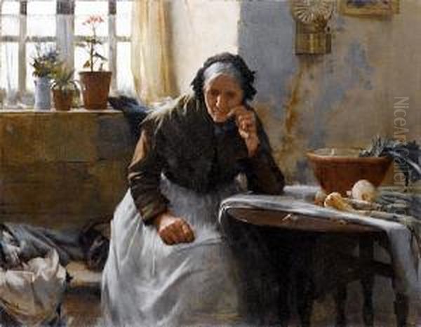 Alone (the Widow) Oil Painting by William Langley