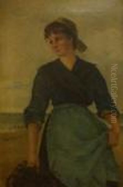 Fishergirl Oil Painting by William Langley