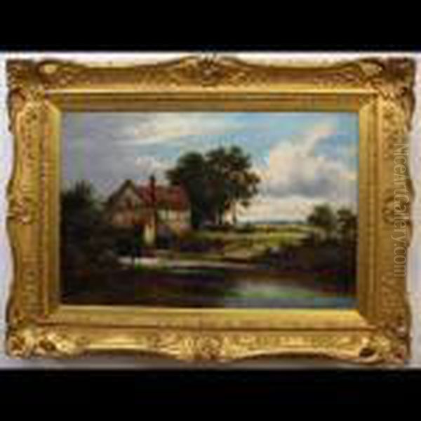 A Surrey Mill Oil Painting by William Langley