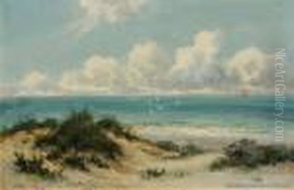 Sand Dunes & Seagulls Oil Painting by William Langley