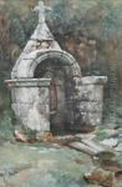 A Well In Brittany Oil Painting by William Langley