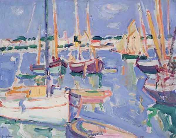 Boats at Royan, 1910 Oil Painting by Samuel John Peploe