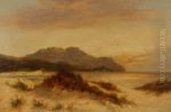 Coastalview At Sunset Oil Painting by William Langley