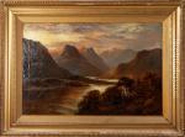 Landskap Oil Painting by William Langley