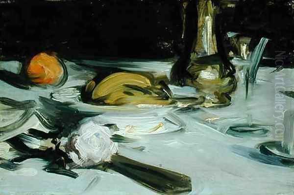 Still Life with a Coffee Pot and Fan Oil Painting by Samuel John Peploe