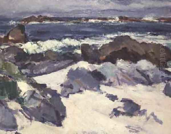 A Rocky Shore, Iona Oil Painting by Samuel John Peploe