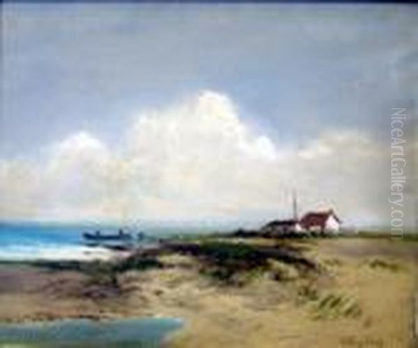 Harlech Bay, N.wales Signed 20 X 24in Oil Painting by William Langley