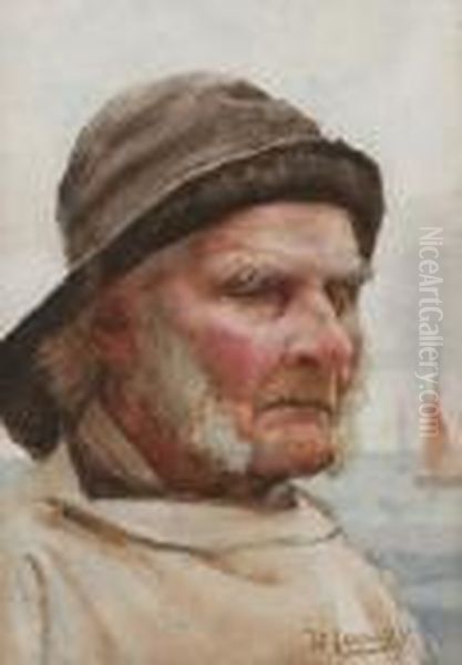 Two Fishermen Oil Painting by William Langley