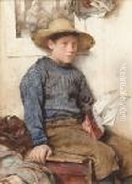 A Fisherman's Son Oil Painting by William Langley