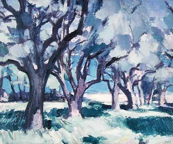 Trees, Antibes, 1928 Oil Painting by Samuel John Peploe