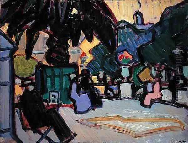 Square, Cassis, 1913 Oil Painting by Samuel John Peploe