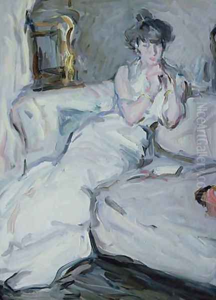 The Girl in White Oil Painting by Samuel John Peploe