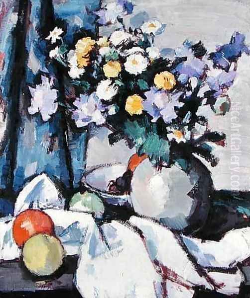 Michaelmas Daisies and Oranges, c.1925 Oil Painting by Samuel John Peploe