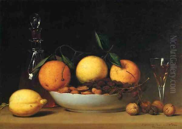 A Dessert (or Still Life with Lemons and Oranges) Oil Painting by Raphaelle Peale