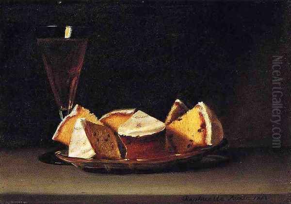 Cake and Wine Oil Painting by Raphaelle Peale