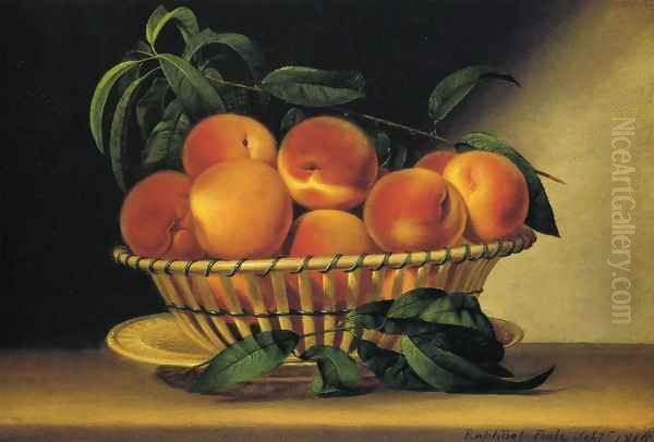 Bowl of Peaches 1816 Oil Painting by Raphaelle Peale