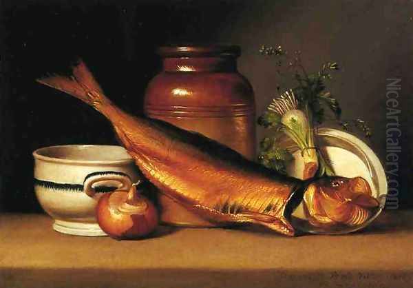 Still Liife with Dried Fish Oil Painting by Raphaelle Peale