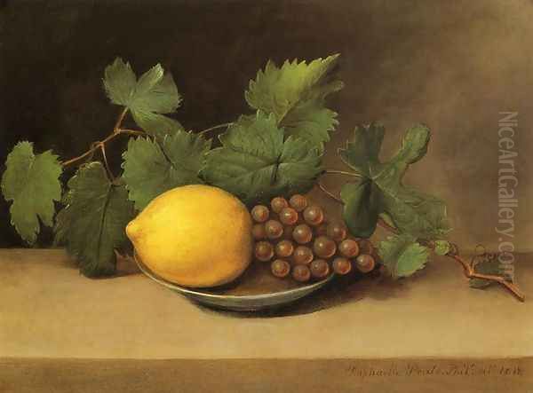 Lemon and Grapes Oil Painting by Raphaelle Peale