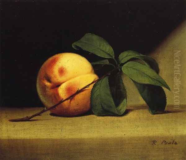 Still Life with Peach I Oil Painting by Raphaelle Peale