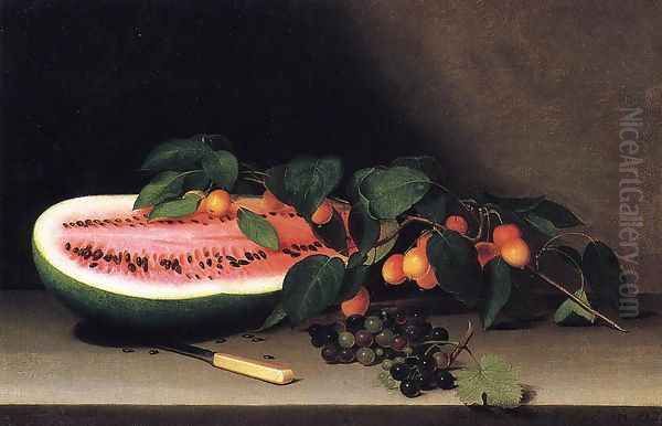 Still Life with Watermelon Oil Painting by Raphaelle Peale