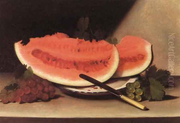 Still Life with Watermelon II Oil Painting by Raphaelle Peale