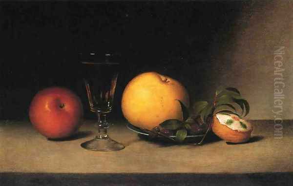 Still Life with Apples, Sherry and Tea Cakke Oil Painting by Raphaelle Peale