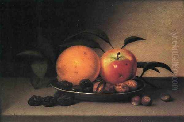 Fruits and Nuts in a Dish Oil Painting by Raphaelle Peale