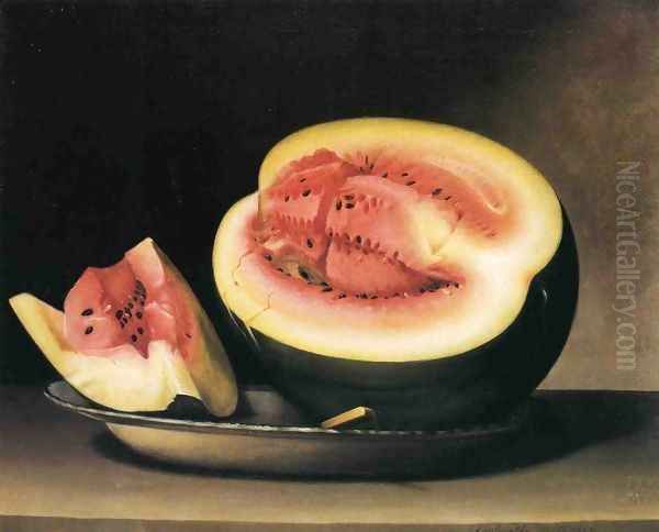 Still Life with Watermelon I Oil Painting by Raphaelle Peale