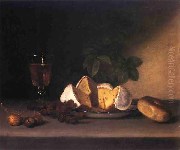 Still Life: Wine, Cakes and Nuts Oil Painting by Raphaelle Peale