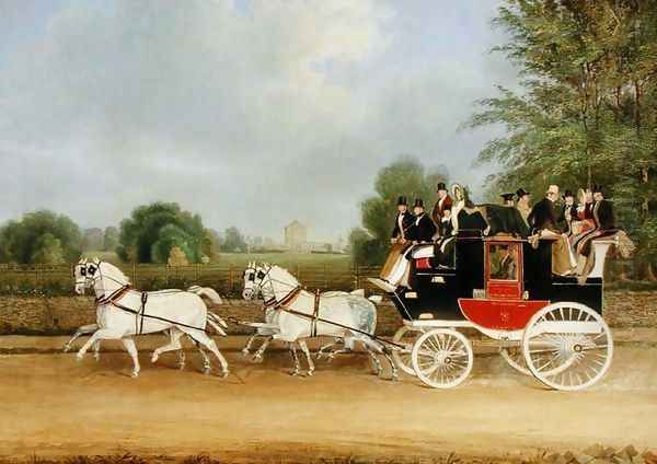 The London-Farringdon Coach Passing Buckland House, Berkshire Oil Painting by James Pollard