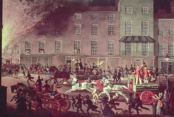 London Fire Engines, c. 1830 Oil Painting by James Pollard