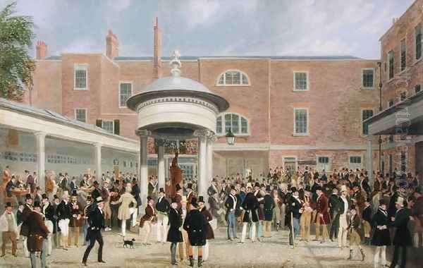 Epsom Races: Settling Day at Tattersall's Oil Painting by James Pollard