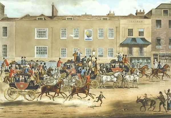 North Country Mails at The Peakcock, Islington Oil Painting by James Pollard