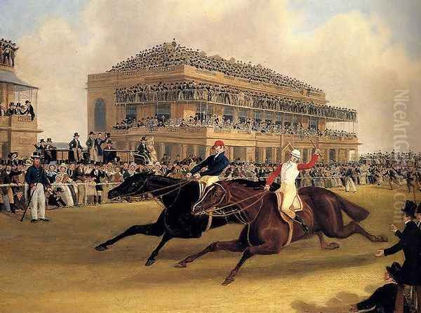 Priam beating Retriever at Doncaster on September 23, 1830 Oil Painting by James Pollard