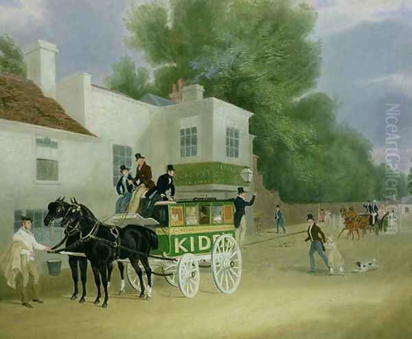 Kidd's Omnibus to Turnham Green at the Angel Inn Oil Painting by James Pollard