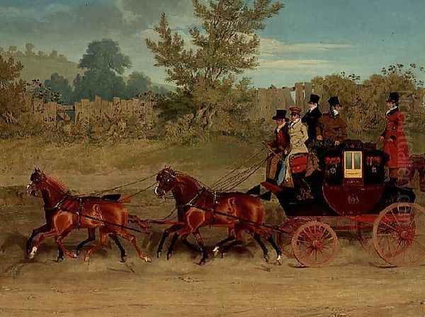 The Exeter Royal Mail on a country road Oil Painting by James Pollard