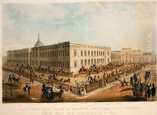 North East view of the New General Post Office Oil Painting by James Pollard