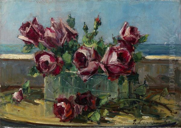 Still Life With Flowers Oil Painting by Georges Lapchine