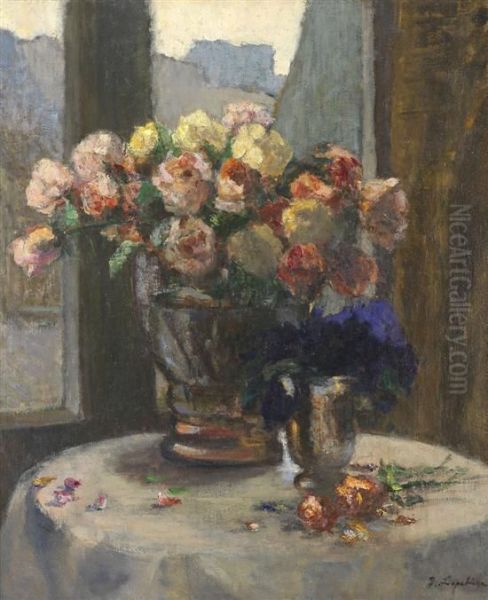 Bouquet De Fleurs Oil Painting by Georges Lapchine