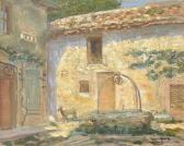 Cour De Ferme Aux Martigues Oil Painting by Georges Lapchine