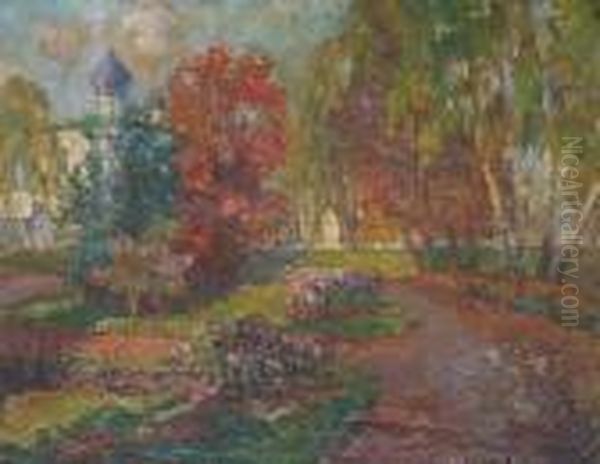  Paysage De Russie  Oil Painting by Georges Lapchine