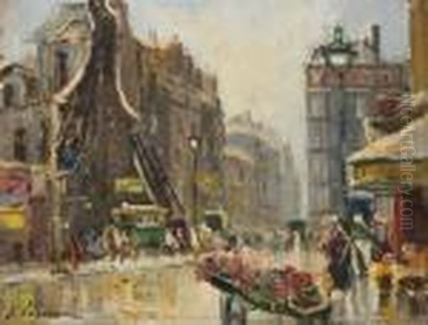 Paris, Marchande De Quatre-saisons Oil Painting by Georges Lapchine