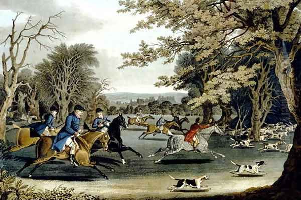 Royal Hunt in Windsor Park, engraved by Matthew Dubourg (fl.1813-20) 1829 Oil Painting by James Pollard