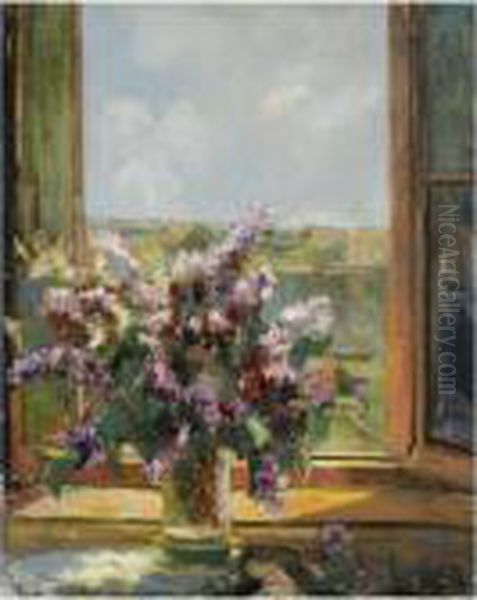 Lilacs Oil Painting by Georges Lapchine