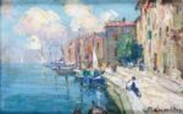 Les Martigues Oil Painting by Georges Lapchine