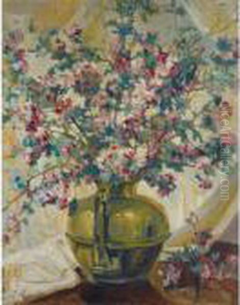 Still Life With Flowers Oil Painting by Georges Lapchine