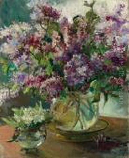 Still Life With Lilacs Oil Painting by Georges Lapchine