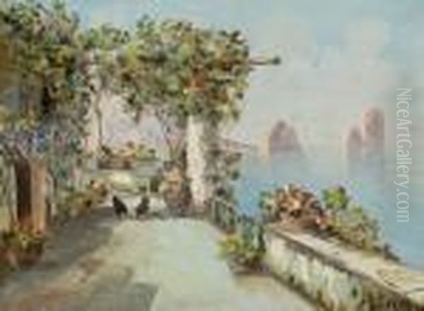 Terrasse A Capri Oil Painting by Georges Lapchine